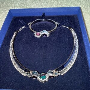Swarovski Silver and Multicolor Necklace Set